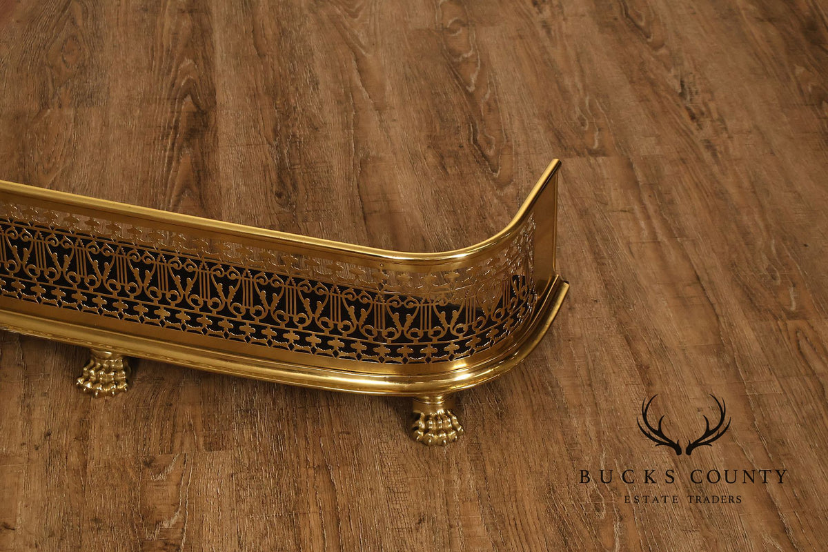 Federal Style Brass Fireplace Fender