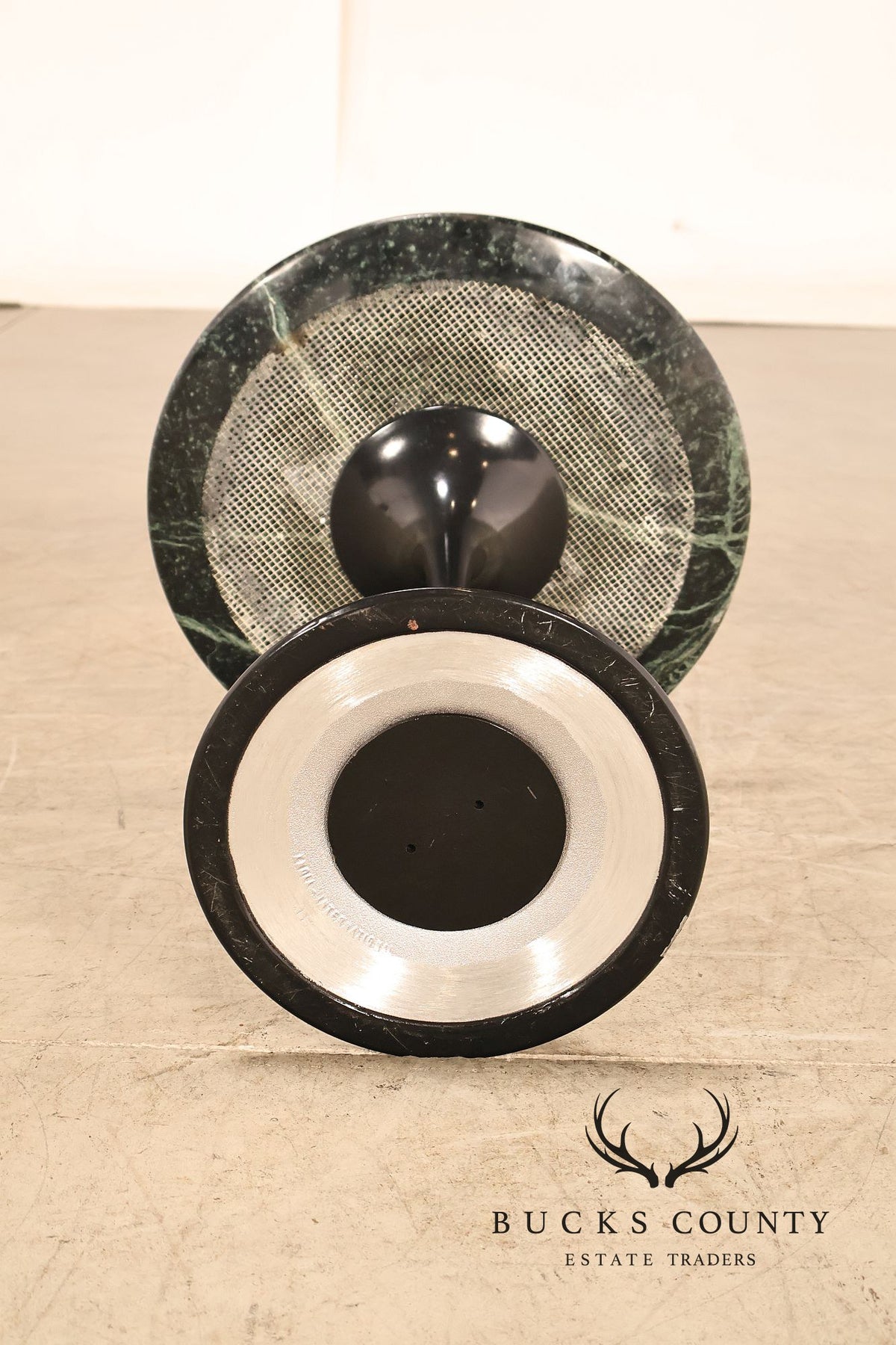 Knoll Saarinen Round Green Marble Tulip Side Table