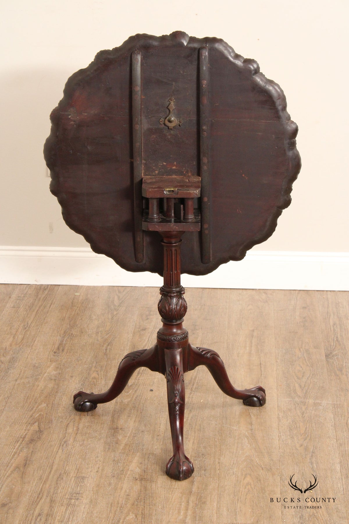 Chippendale Carved Mahogany Tilt Top Pedestal Table