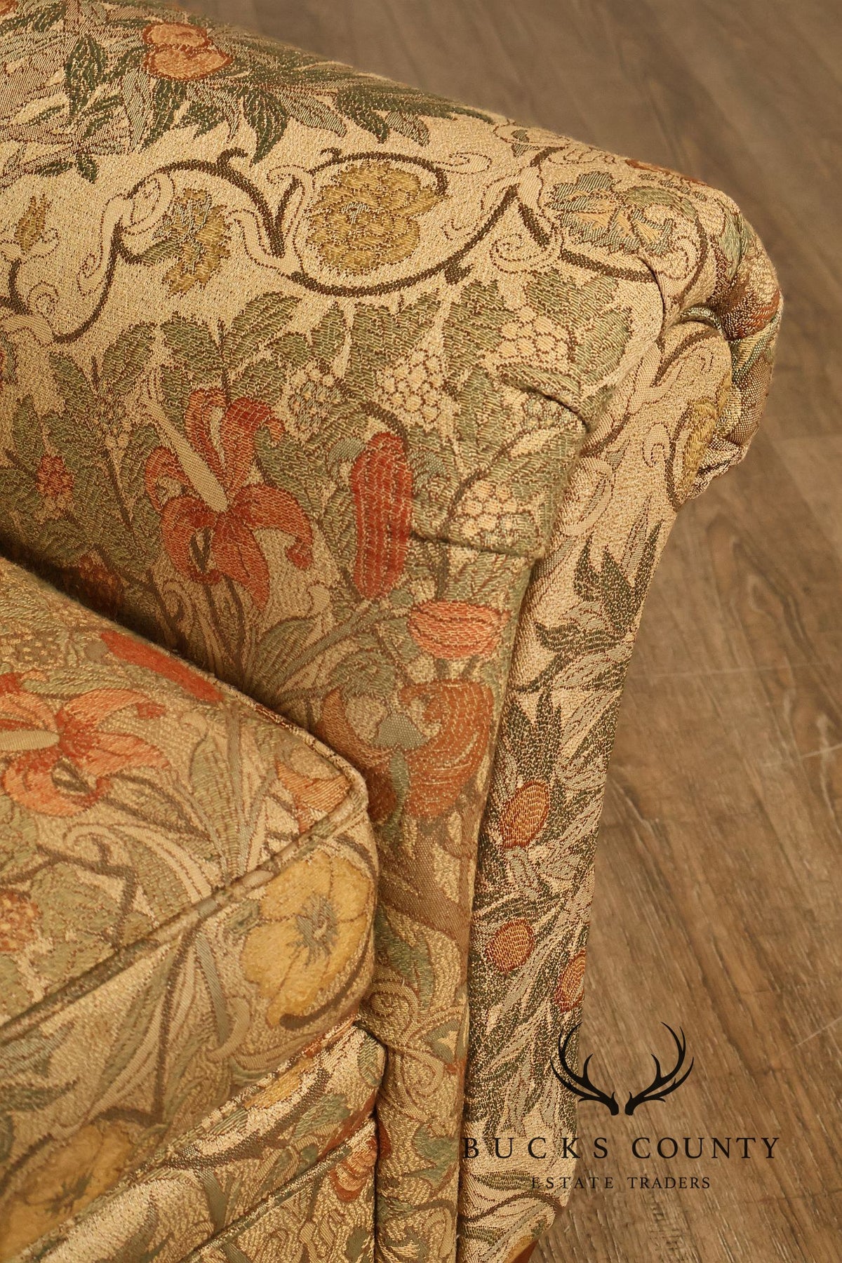 Stickley Tree of Life Upholstered Lounge Chair With Matching Ottoman