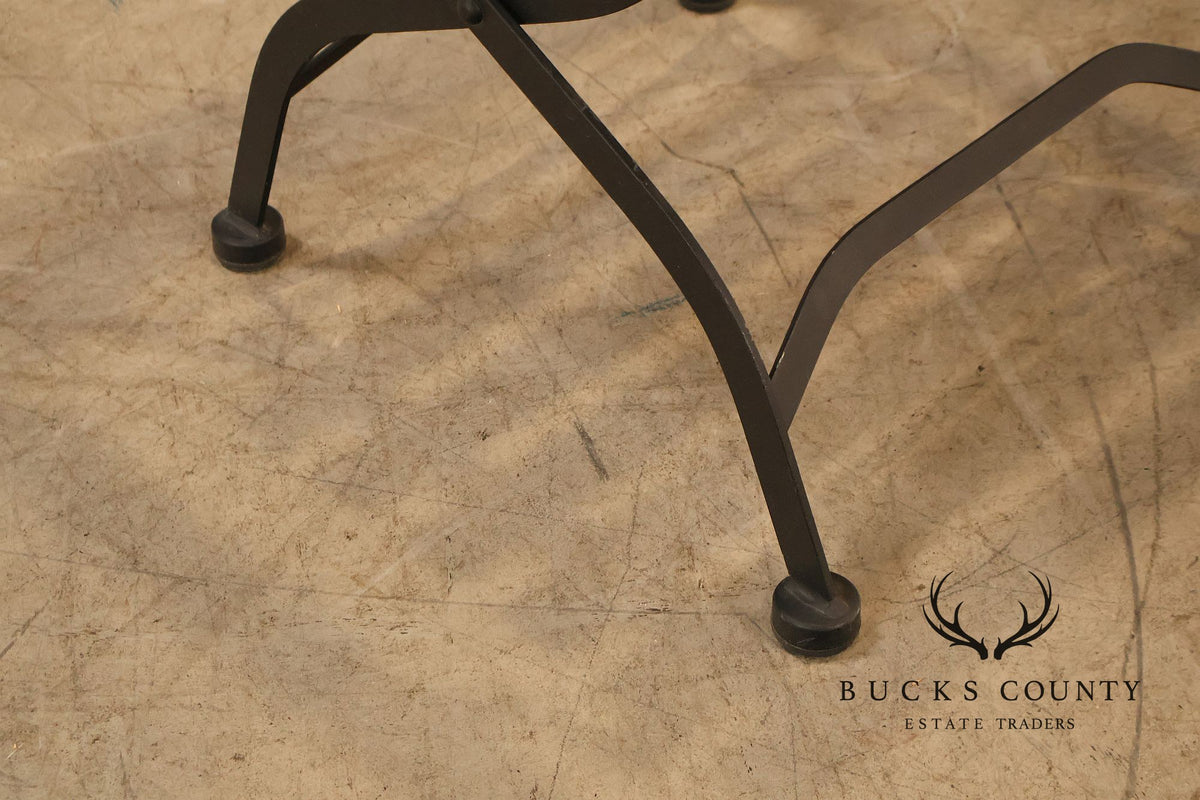 French Style Teak and Wrought Iron Five-Piece Bistro Set