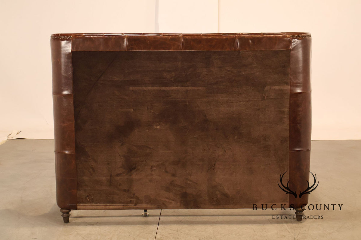 Restoration Hardware 'Churchill' Tufted Leather Queen Bed