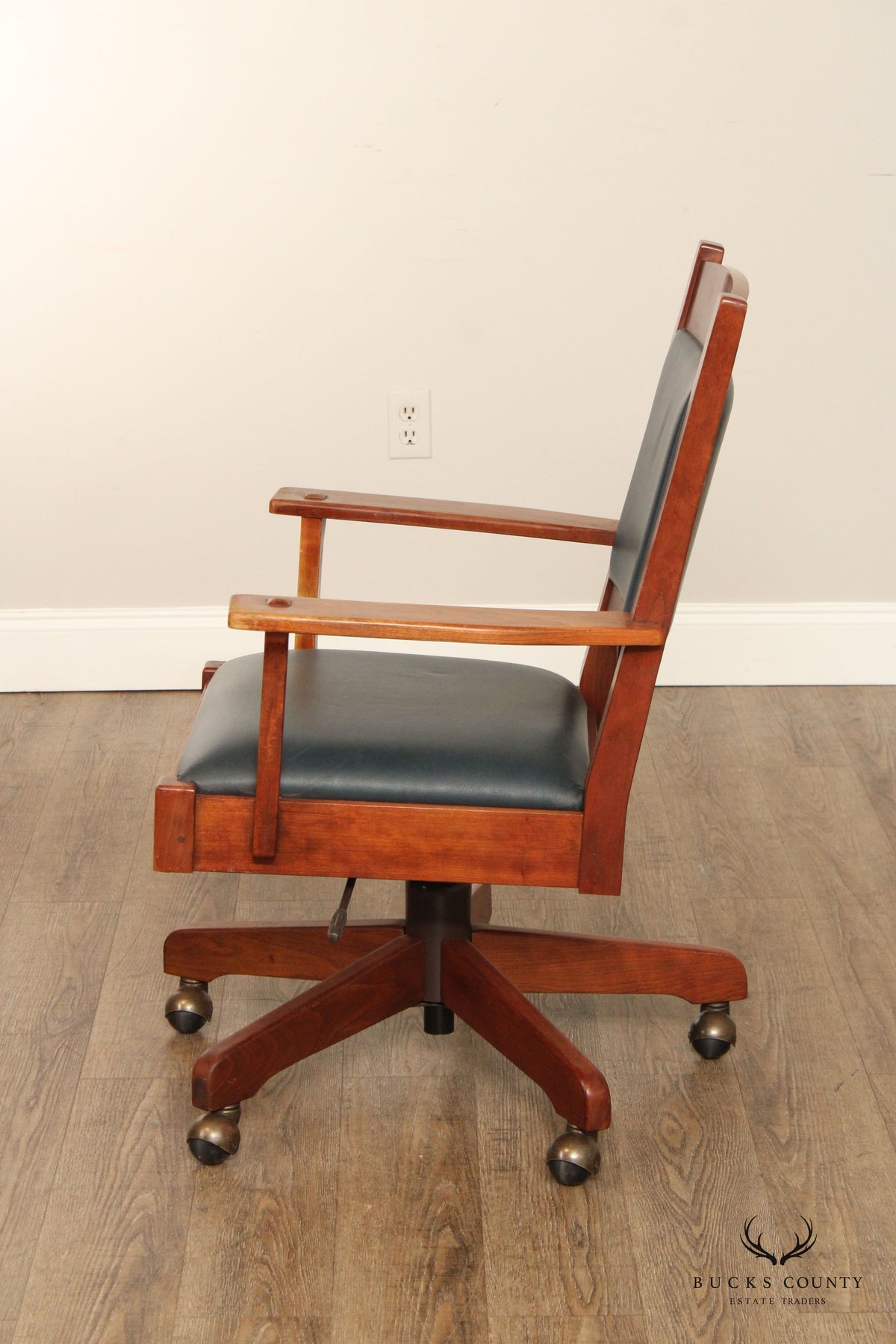 Stickley Mission Collection Cherry and Leather Swivel Tilt Desk Chair