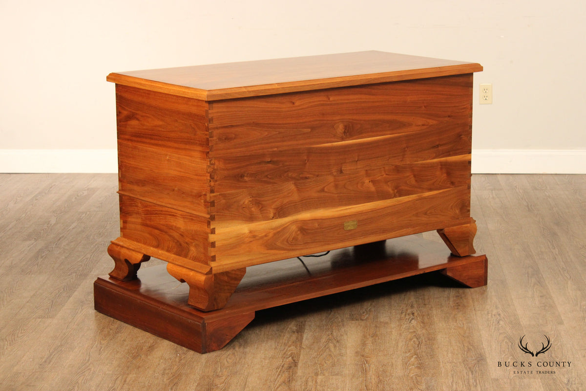 Chippendale Style Hand Crafted Walnut Blanket Chest Media Console