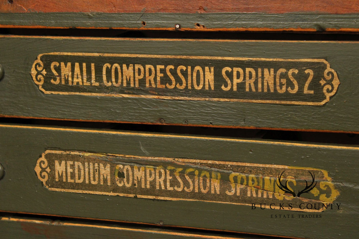 Antique Country Store Compression Spring Cabinet