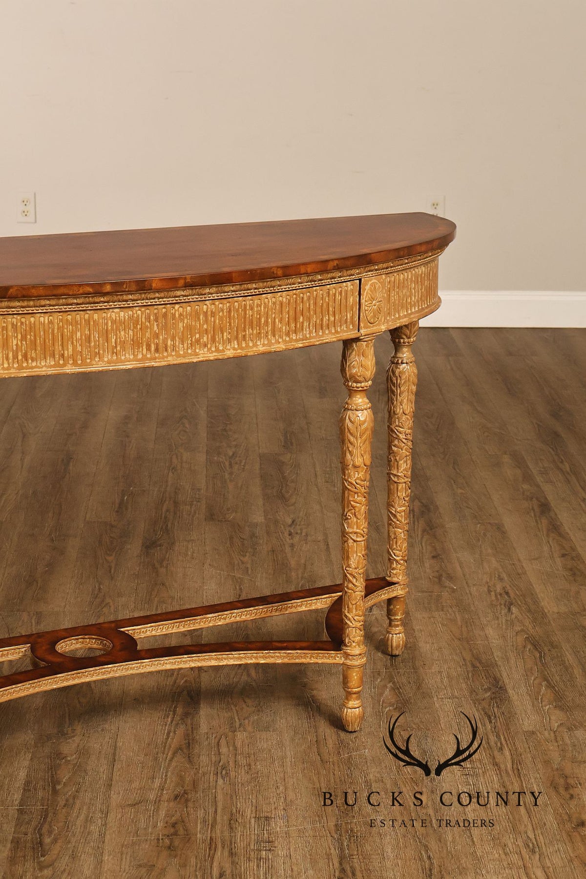 Theodore Alexander French Louis XVI Style Demilune Console