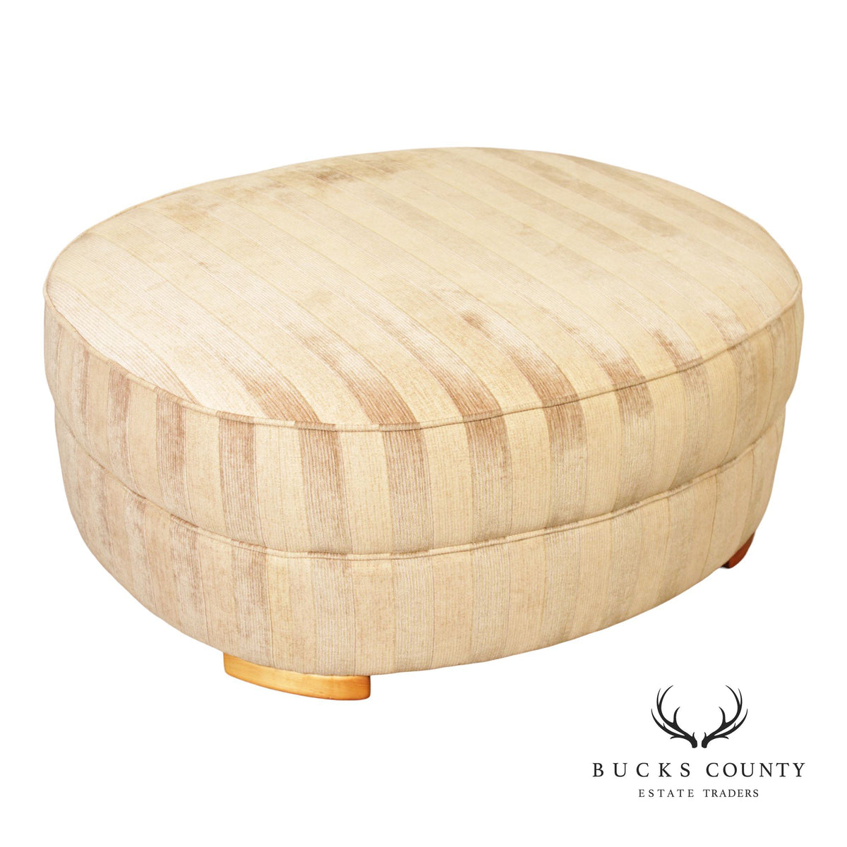 Lee Industries Striped Upholstered Ottoman
