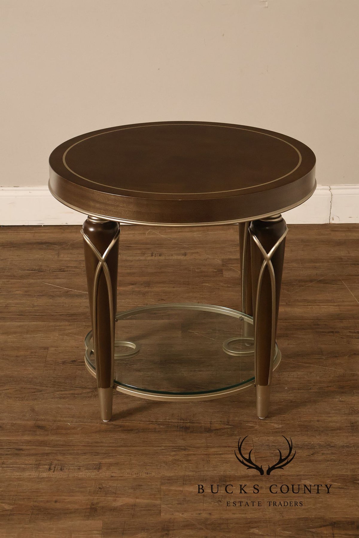 Michael Amini 'Villa Cherie' Round Two-Tier Side Table