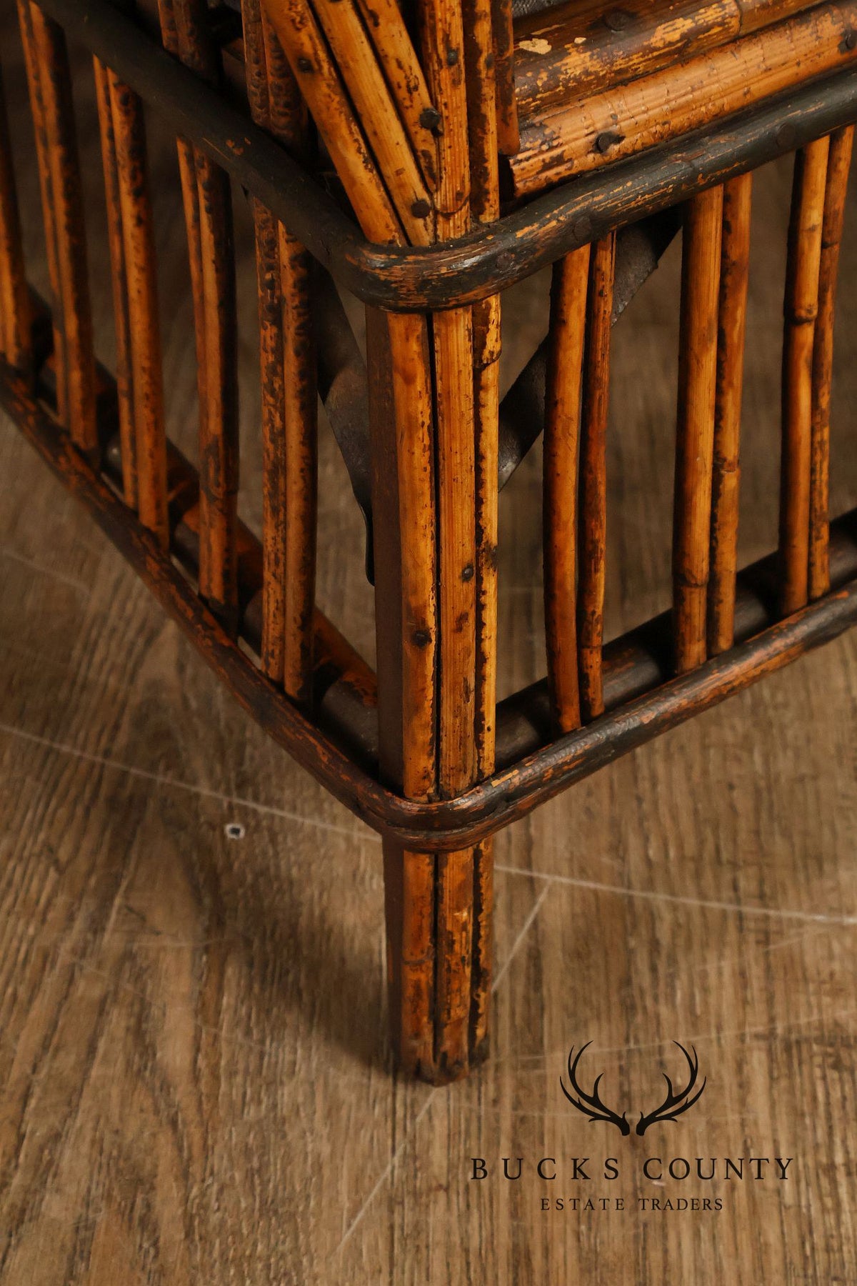 Antique Split Reed Rattan Sofa