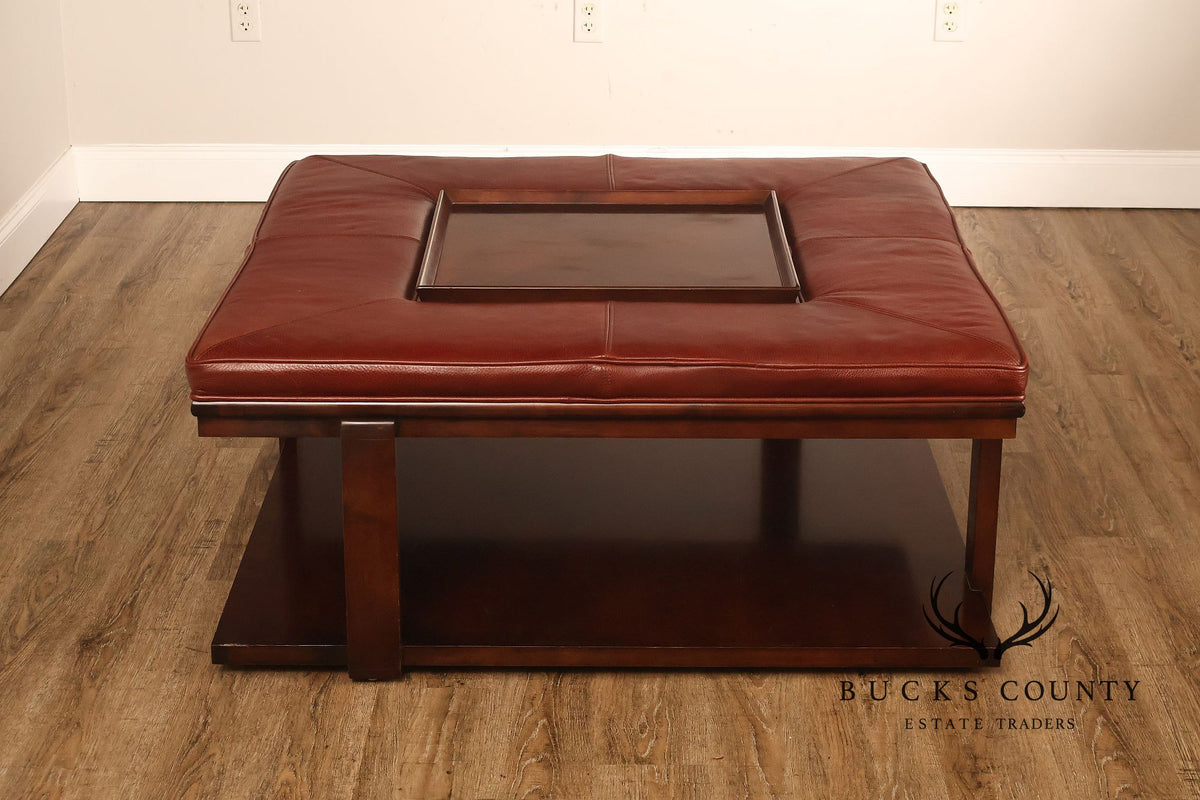 CTH Sherrill Occasional Leather Two-Tier Coffee Table