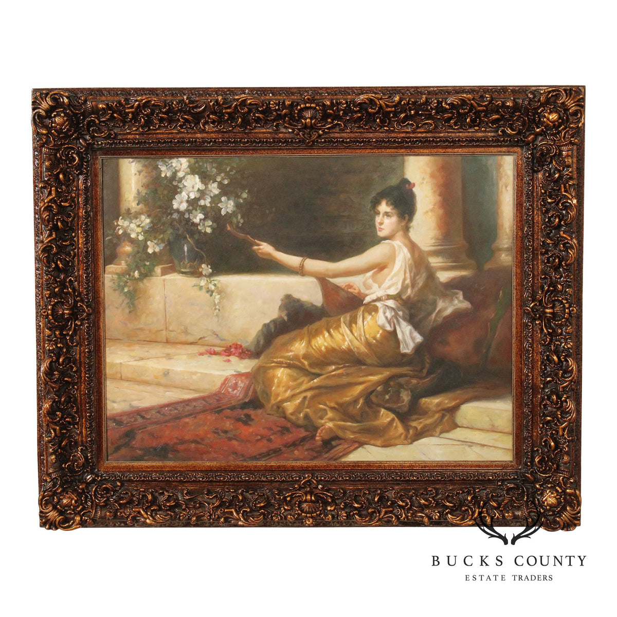 After Conrad Kiesel Salon Painting, 'The Mandolin Player'