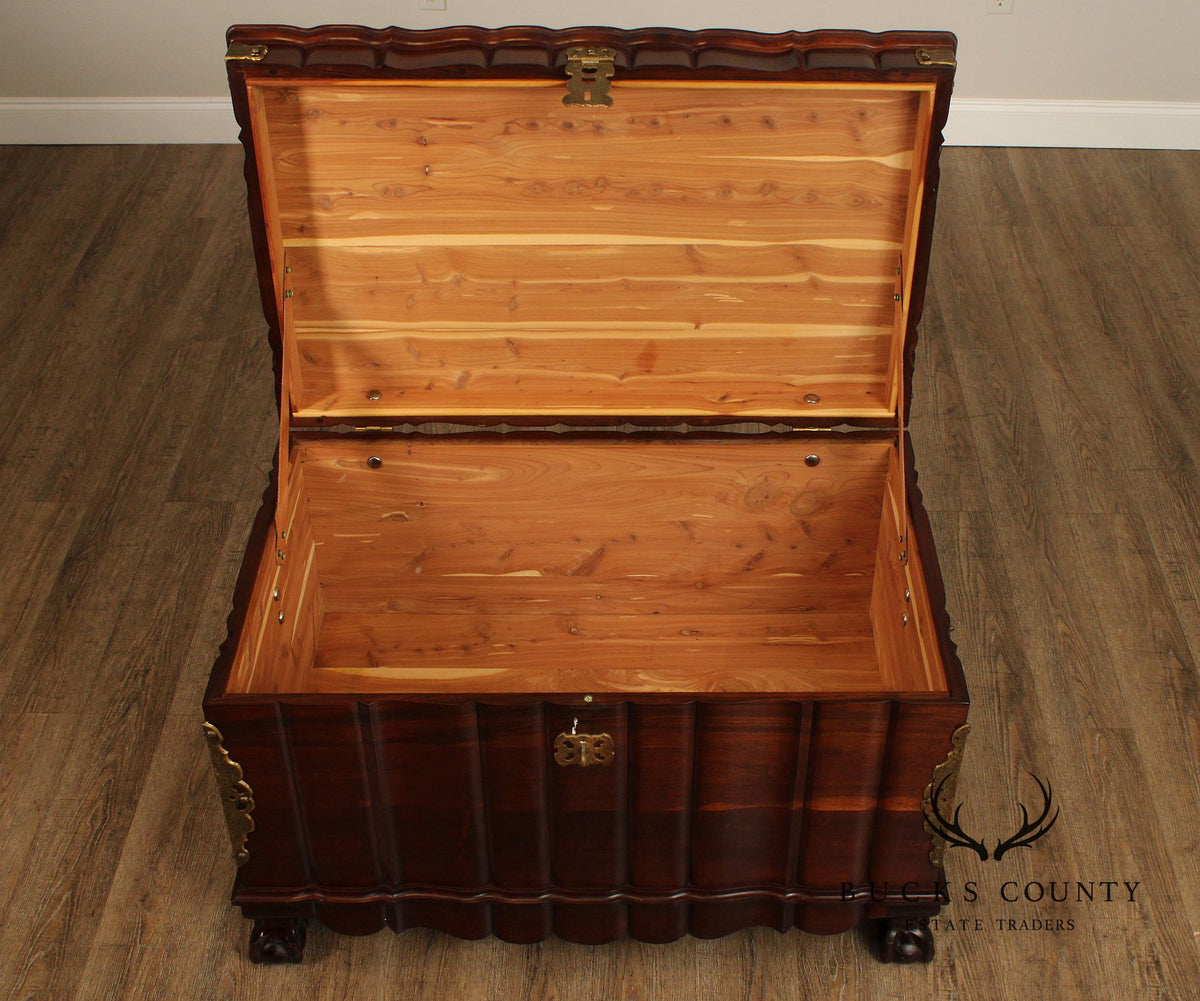 Colonial Style Hardwood And Cedar Trousseau Chest