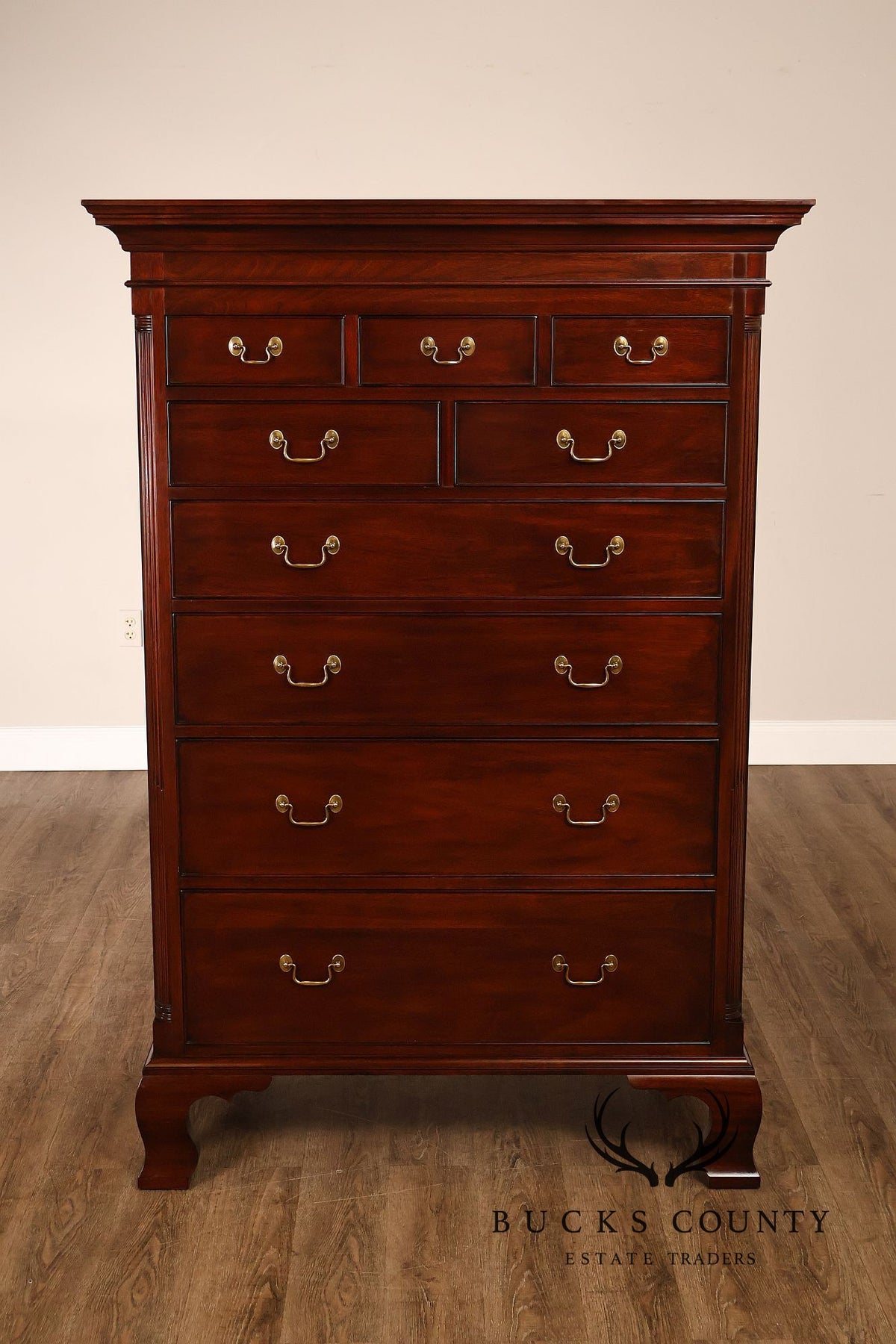 Henkel Harris Chippendale Style Mahogany Tall Chest