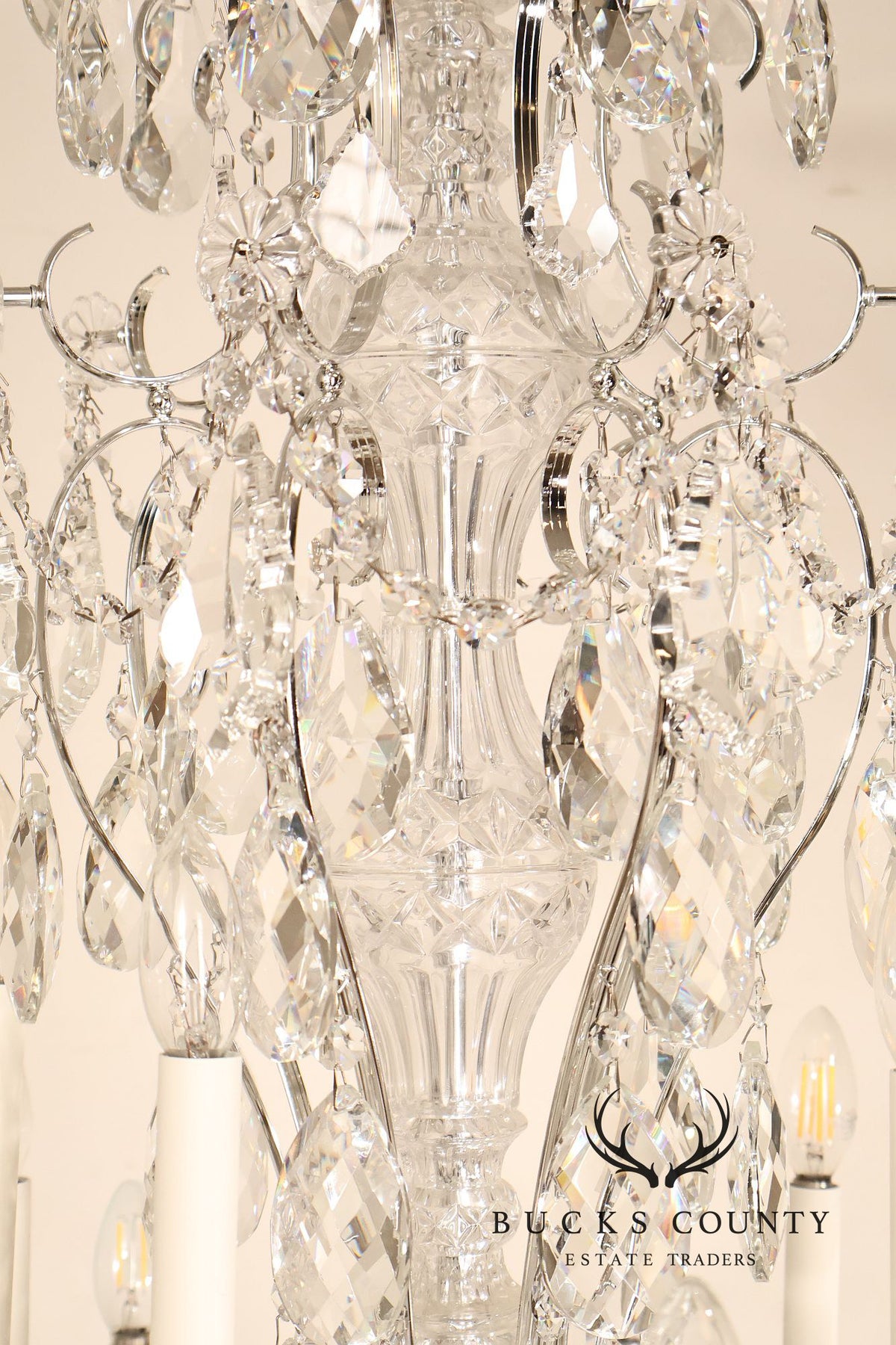 Schonbek Twenty-Light Crystal Two-Tier Polished Silver Chandelier