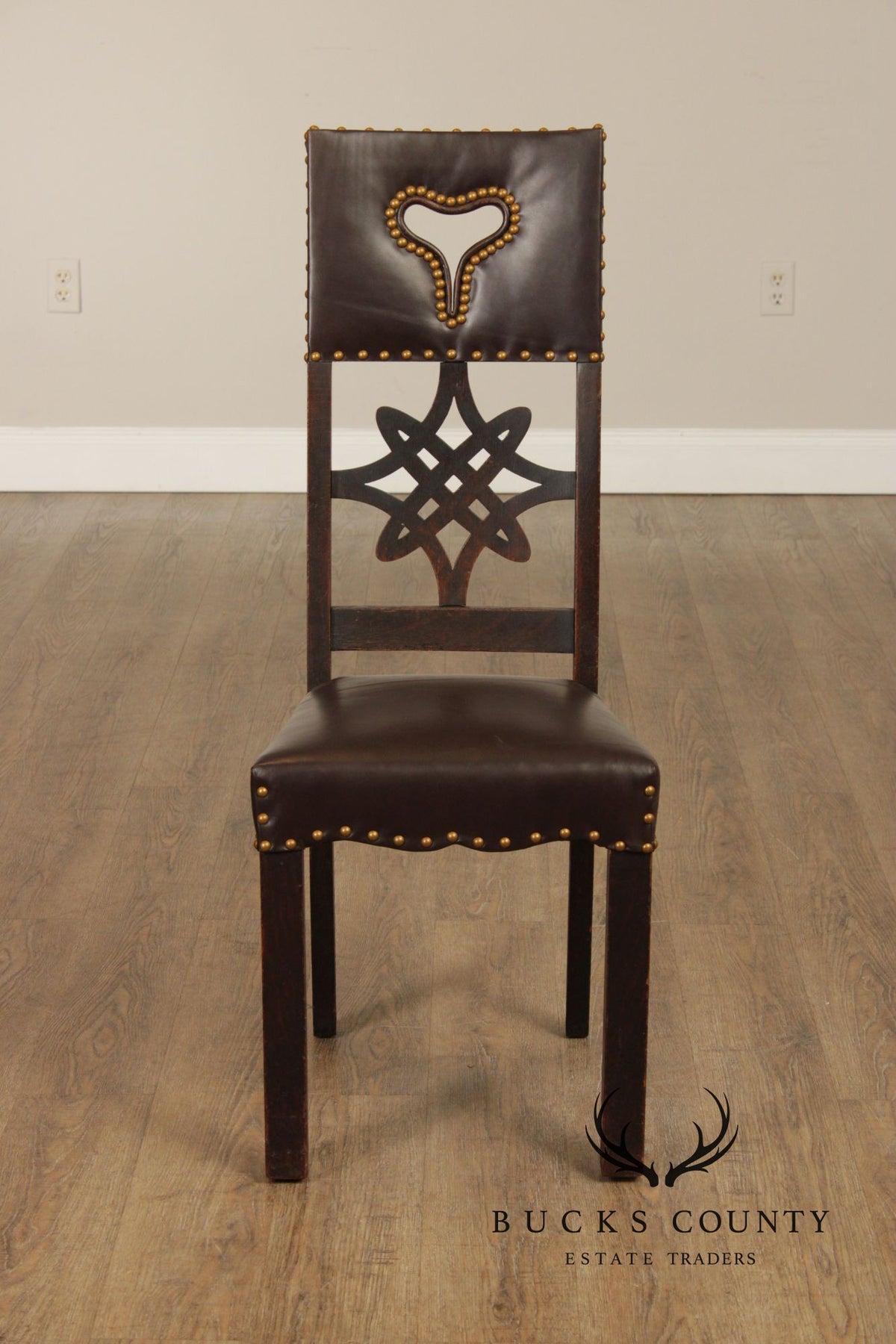 Michigan Chair Co. Antique Oak Arts & Crafts Hall Chair