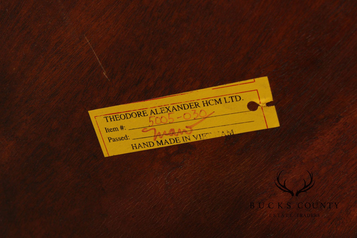 Theodore Alexander Round Two-Tier Inlaid Occasional Table