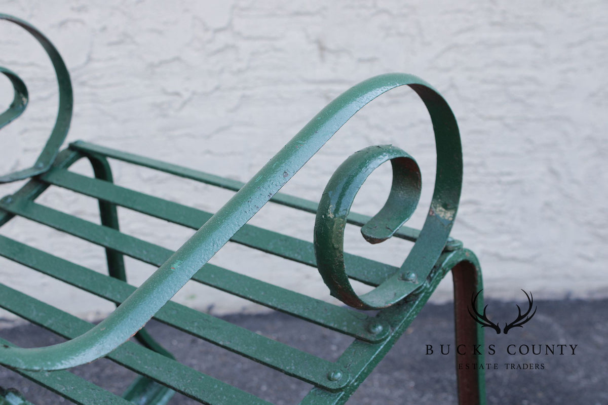 Antique Wrought Iron Outdoor Garden Rocking Chair