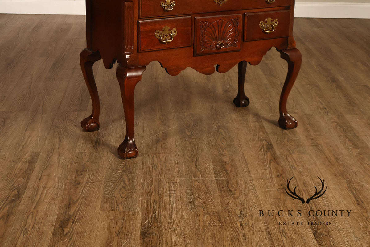 American Drew Traditional Chippendale Style Mahogany Highboy Chest on Chest Tall Dresser
