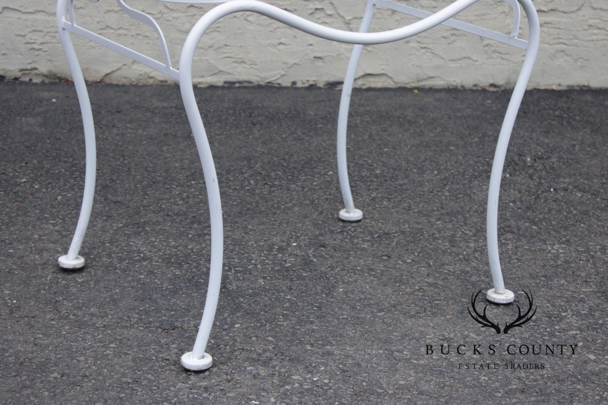 Woodard Glass Top Wrought Iron Patio Side Table