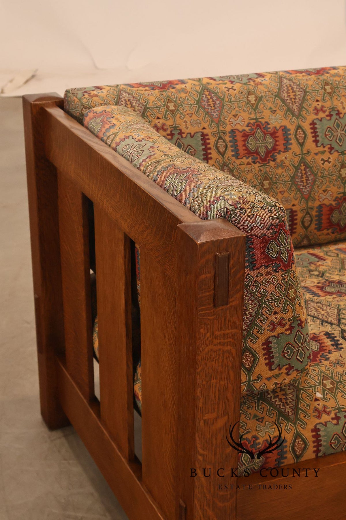 Stickley Mission Collection Oak Settle Sofa