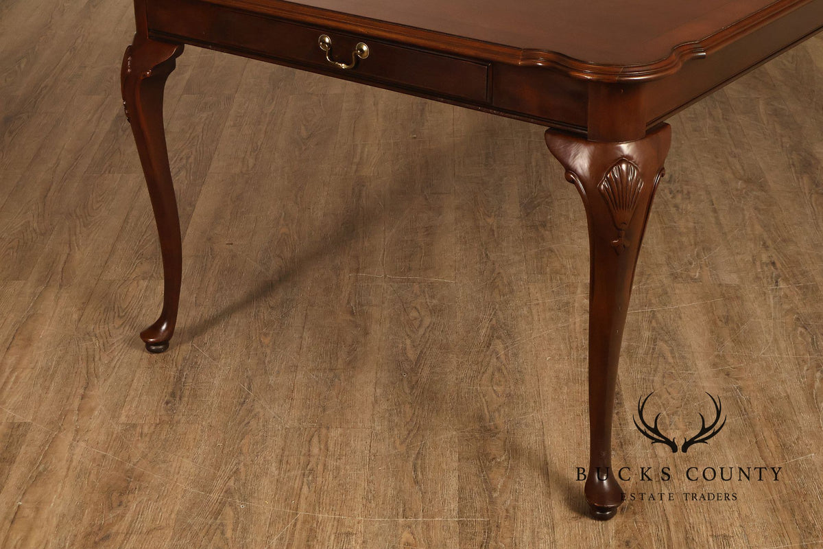 Ethan Allen Queen Anne Style Expandable Cherry Dining Table