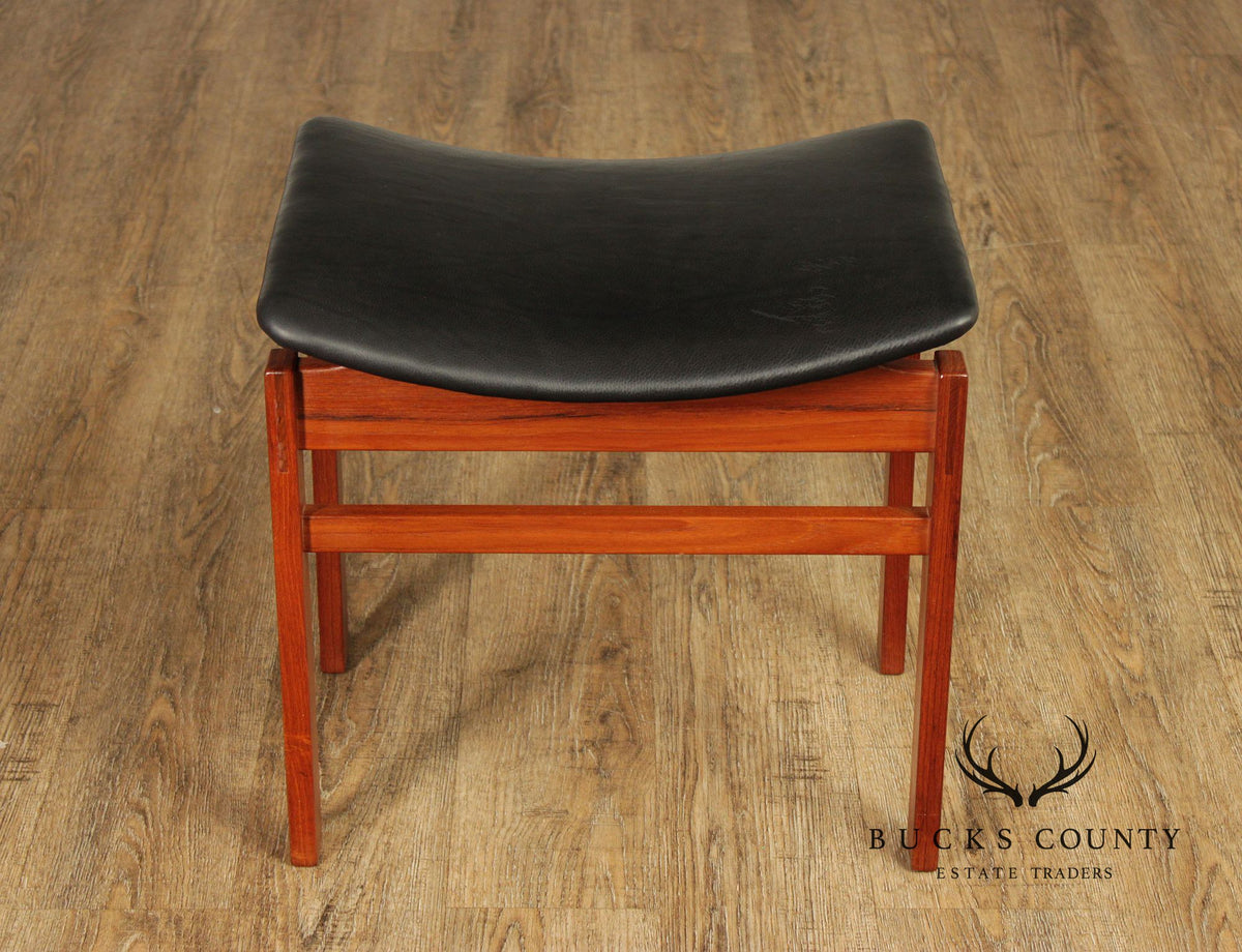 Mid Century Danish Teak Floating Seat Stool By Inger Klingenberg For France & Søn