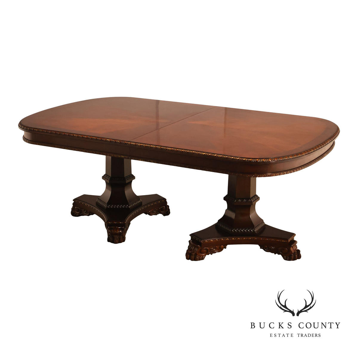 Century Furniture Expandable Cherry Pedestal Dining Table