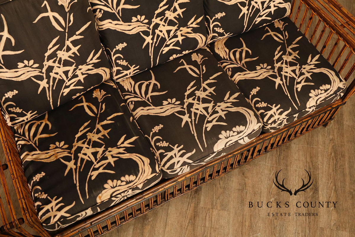 Antique Split Reed Rattan Sofa