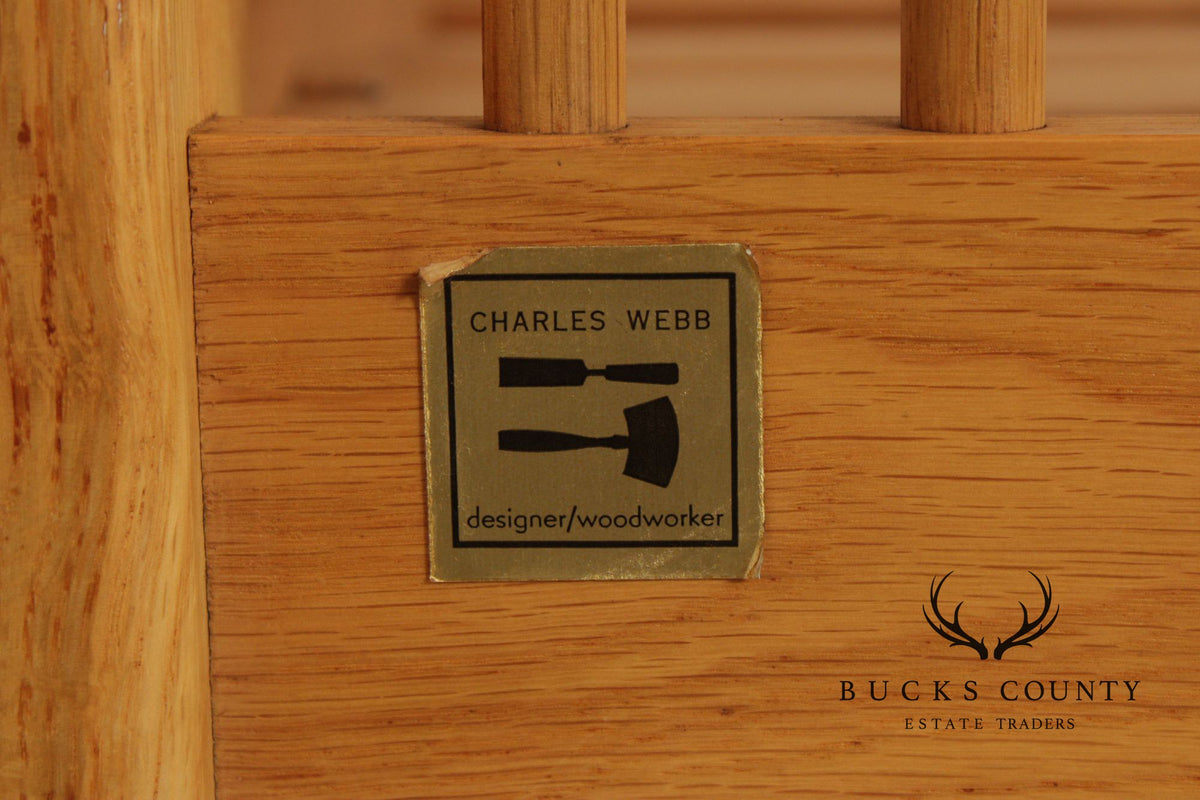 Charles Webb Mid Century Modern Queen Size Spindle Bed Frame