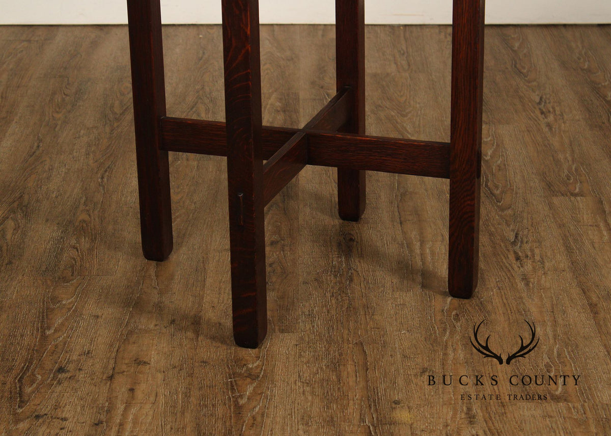 Antique Stickley Brothers Mission Oak 24 Inch Lamp Table