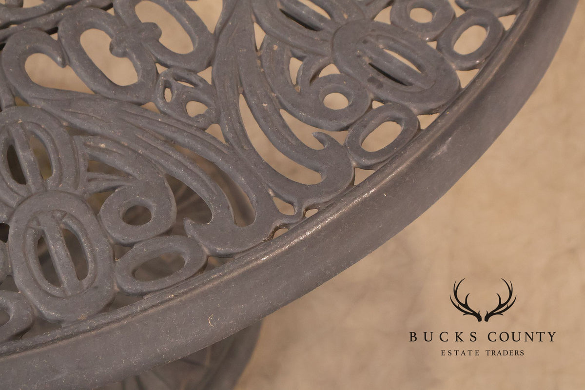 Hanamint Outdoor Round Cast Aluminum Dining Table and Chair Set
