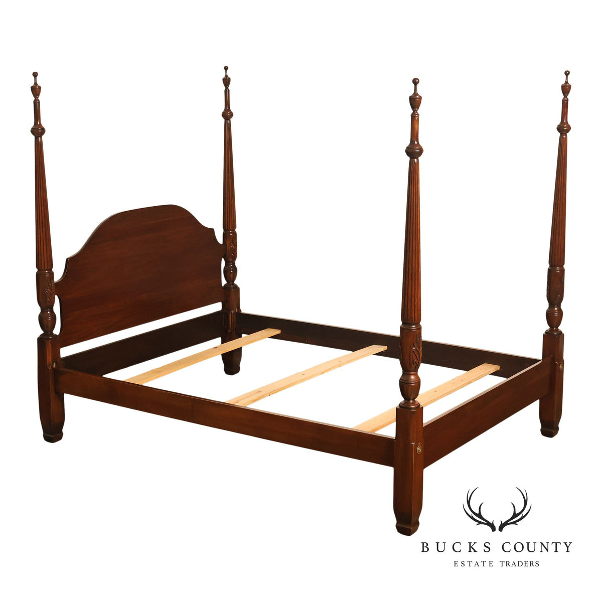 Harden Traditional Carved Cherry Queen Poster Bed