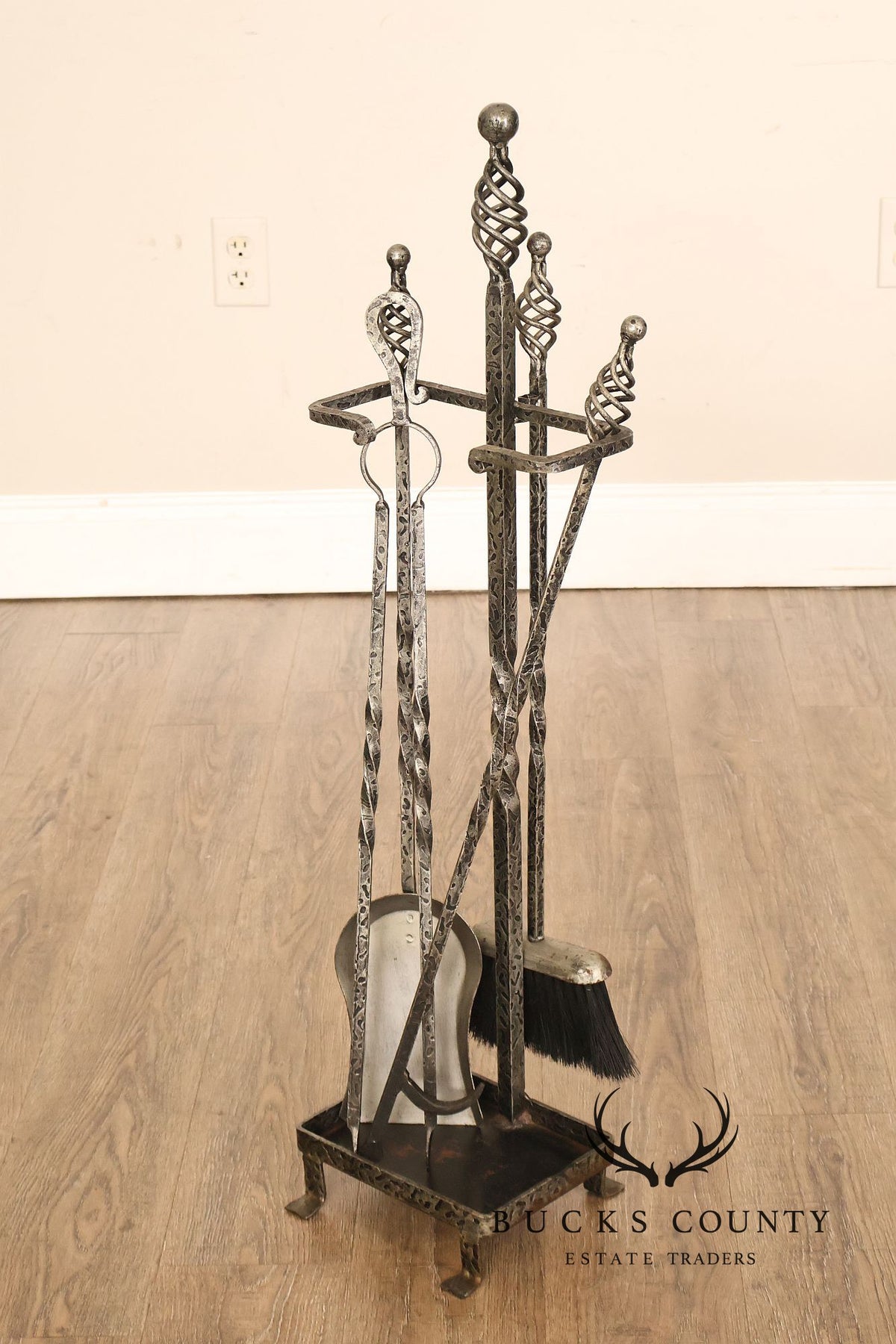 Wrought Iron Fireplace Five-Piece Tool Set