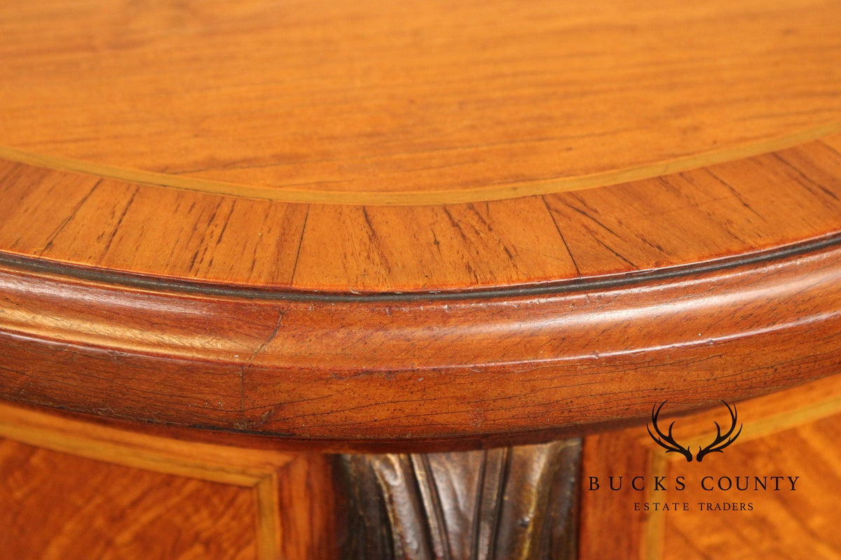 1930's French Louis XV Style Inlaid Satinwood Demilune Gentleman's High Chest