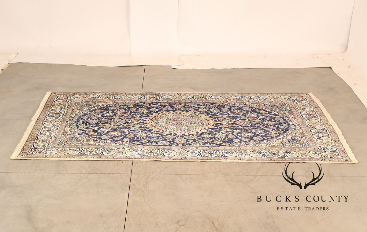 Handwoven Wool Curvilinear Medallion 6.4' x 10.75' Rug
