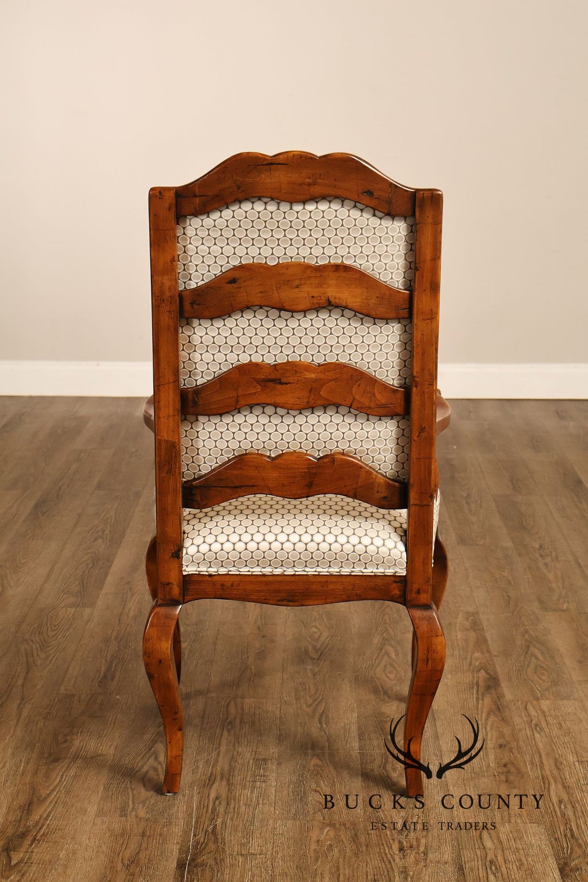 Guy Chaddock Pair Of Country French Upholstered Dining Armchairs