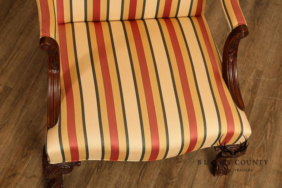 Southwood Chippendale Style Pair of Carved Mahogany Armchairs