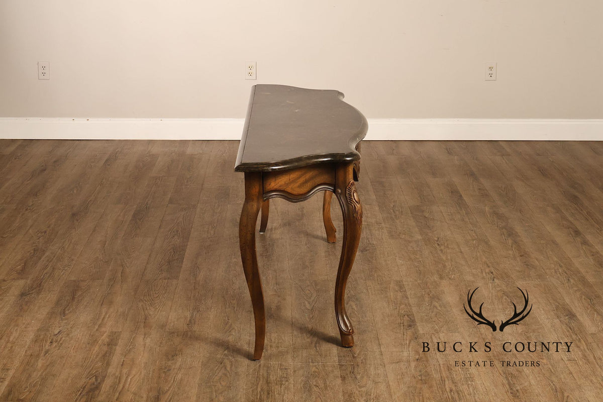 Italian Rococo Style Vintage Faux Marble Top Console