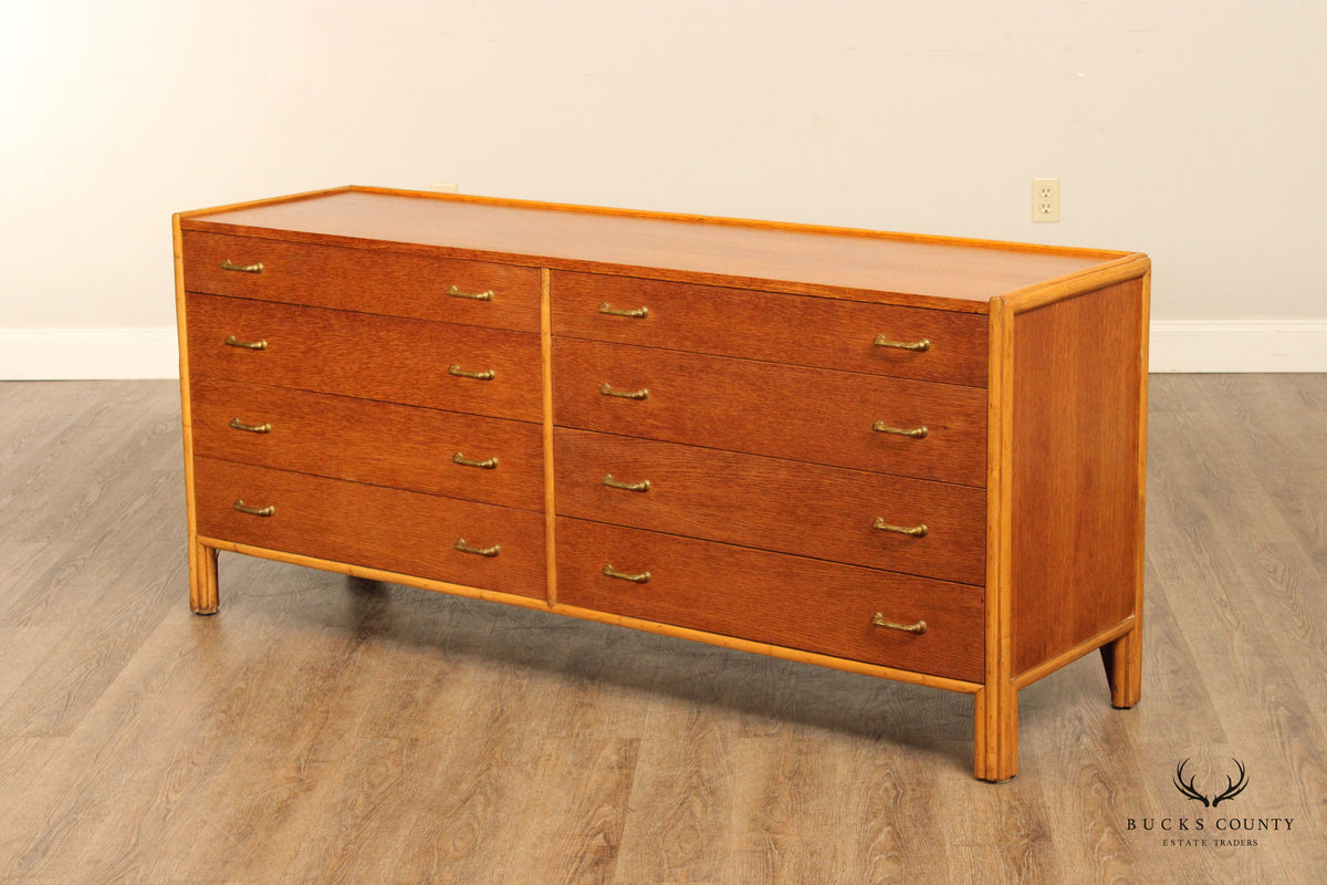 McGuire Mid Century Modern Oak Eight-Drawer Dresser