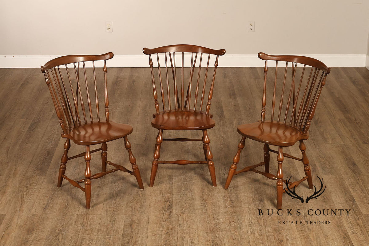 Pennsylvania House Vintage Set of Three Cherry Windsor Chairs
