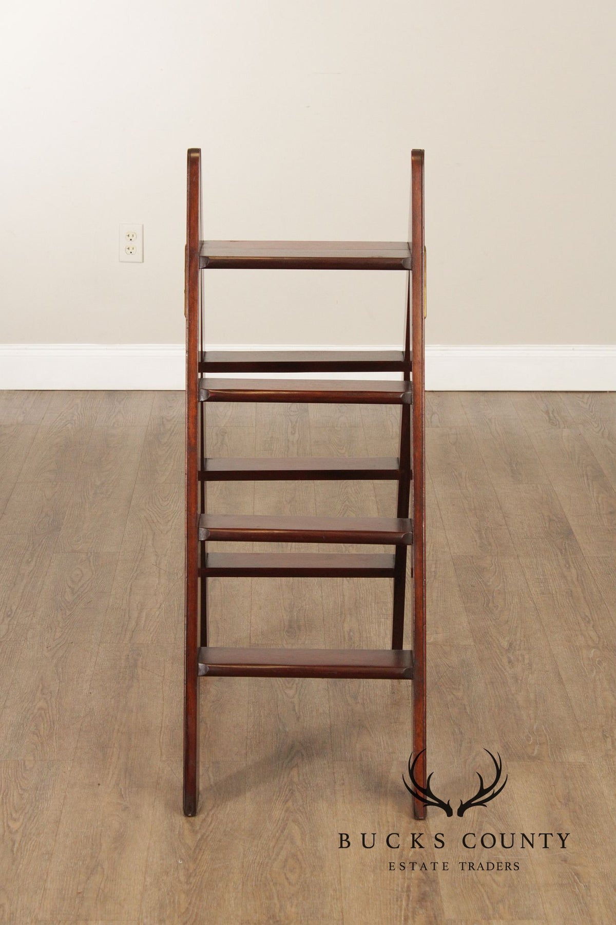 English Mahogany Library Ladder