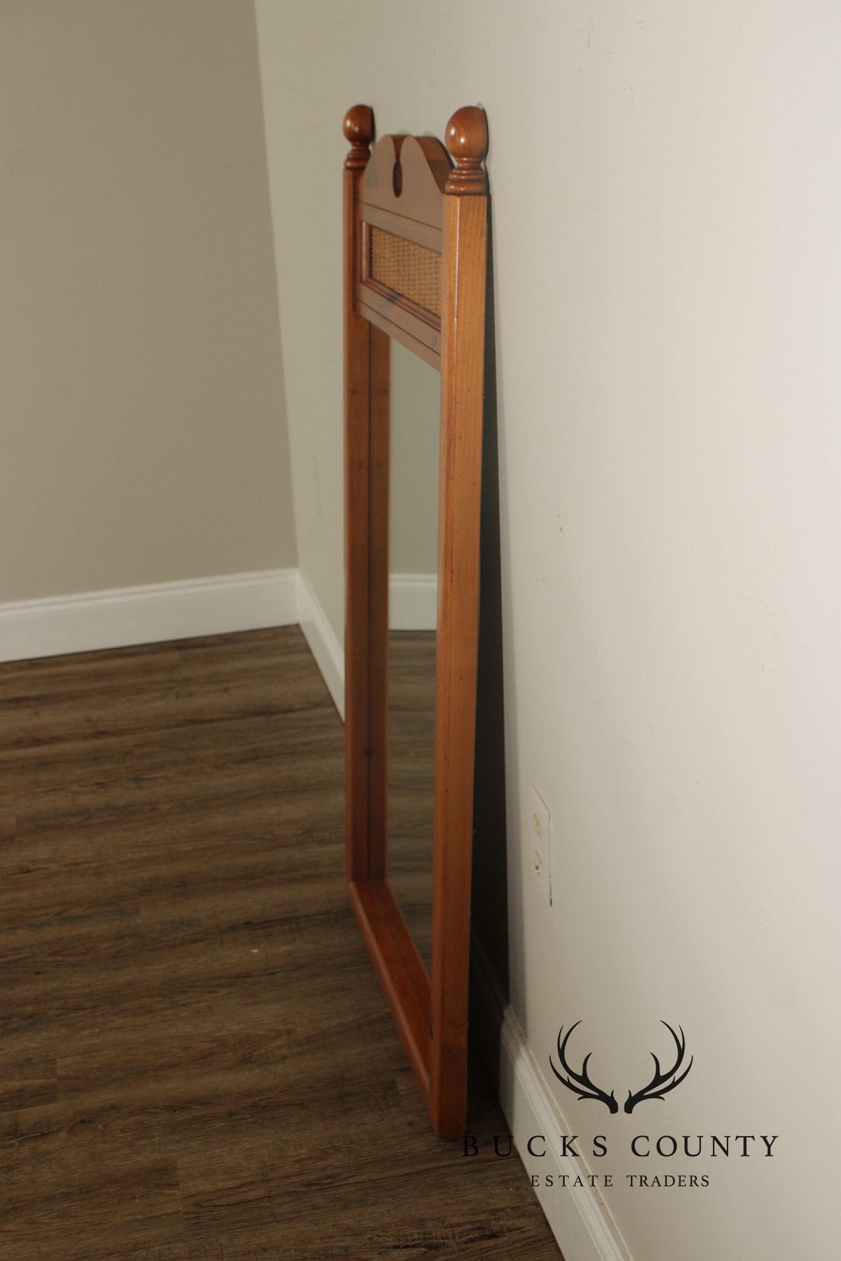 Stanley Furniture Country Pine and Wicker Mirror