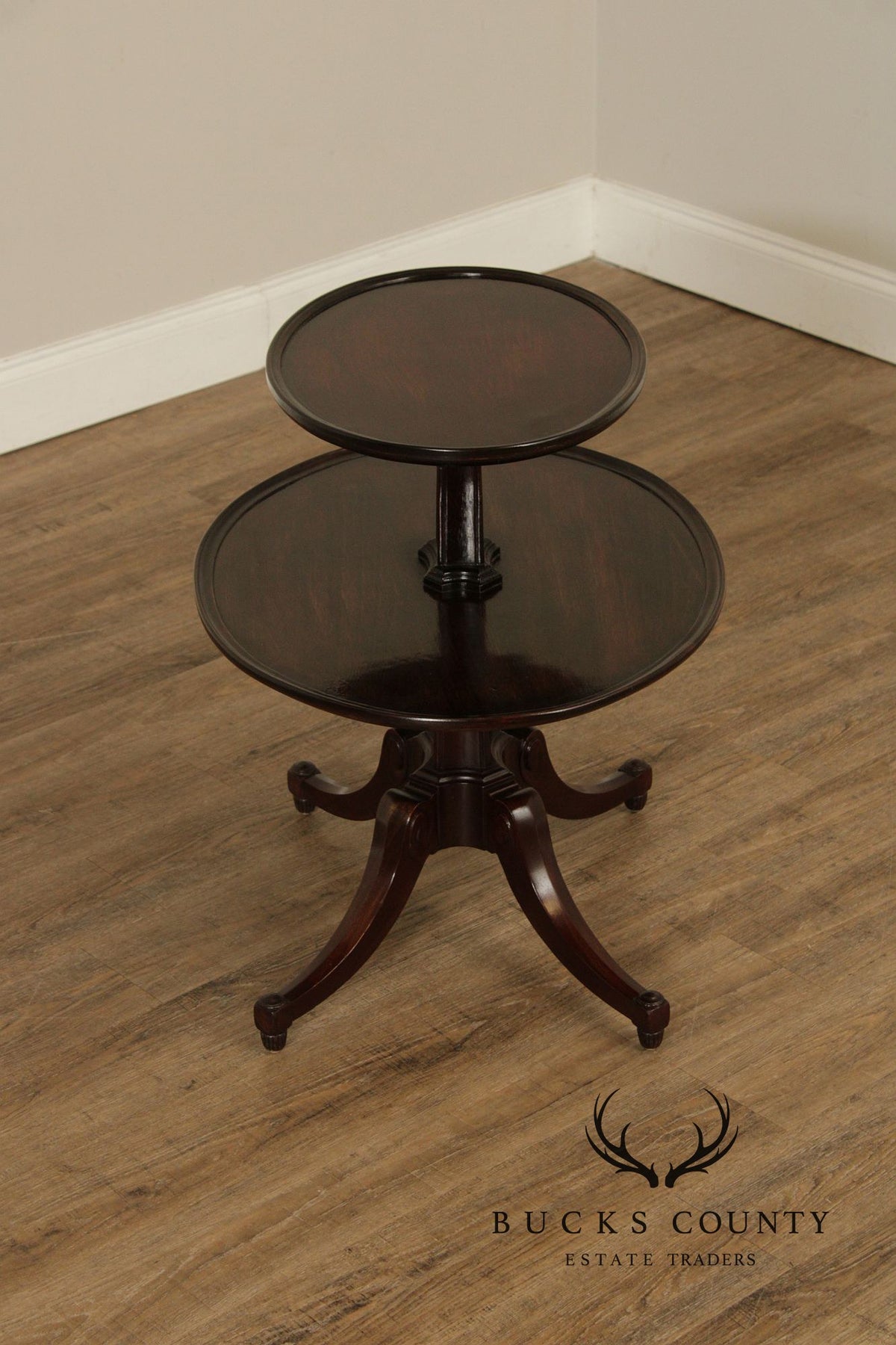 1940's Regency Style Two-Tier Mahogany Dumbwaiter