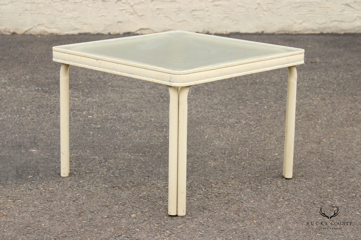 Brown Jordan Vintage Outdoor Patio Glass Square Top Side Table