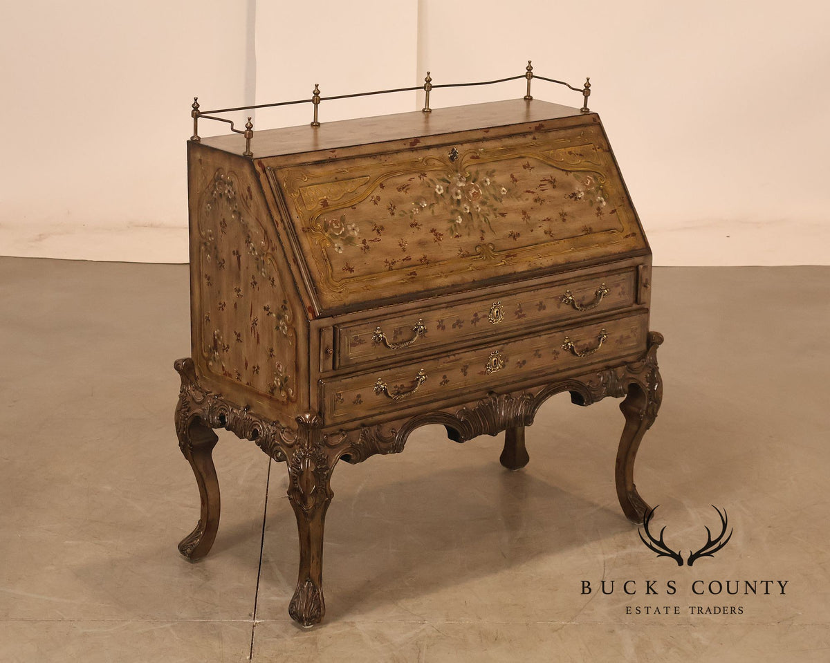 Drexel Heritage Lillian August French Rococo Style Painted Secretary Desk