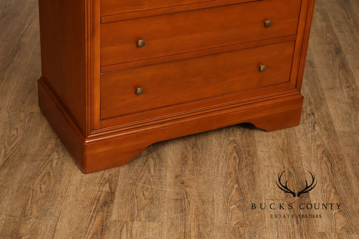 Louis Philippe Style Cherry Seven Drawer Tall Chest Of Drawers