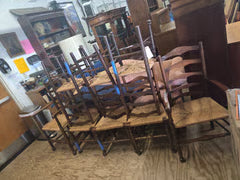 John Rosselli Assembled Set Of 8 Antique Ladder
Back Dining Chairs
