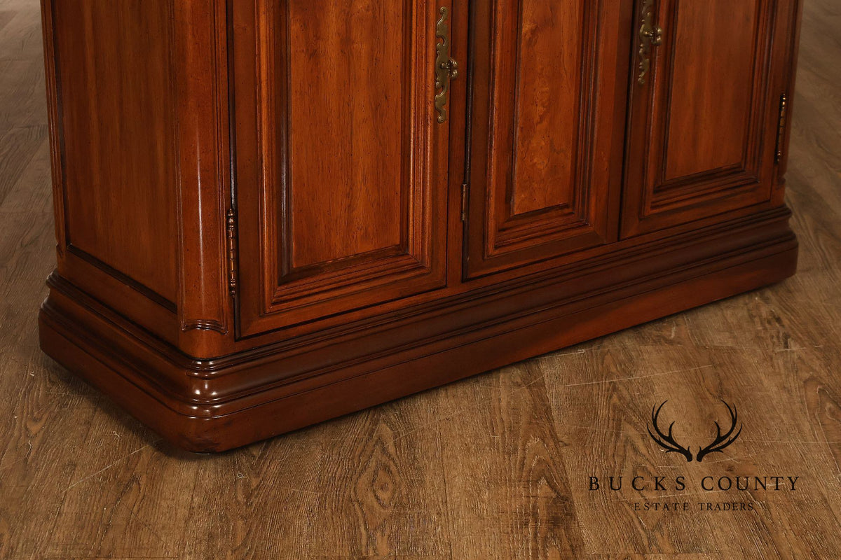 American Drew French Country Style Walnut Flip Top Server