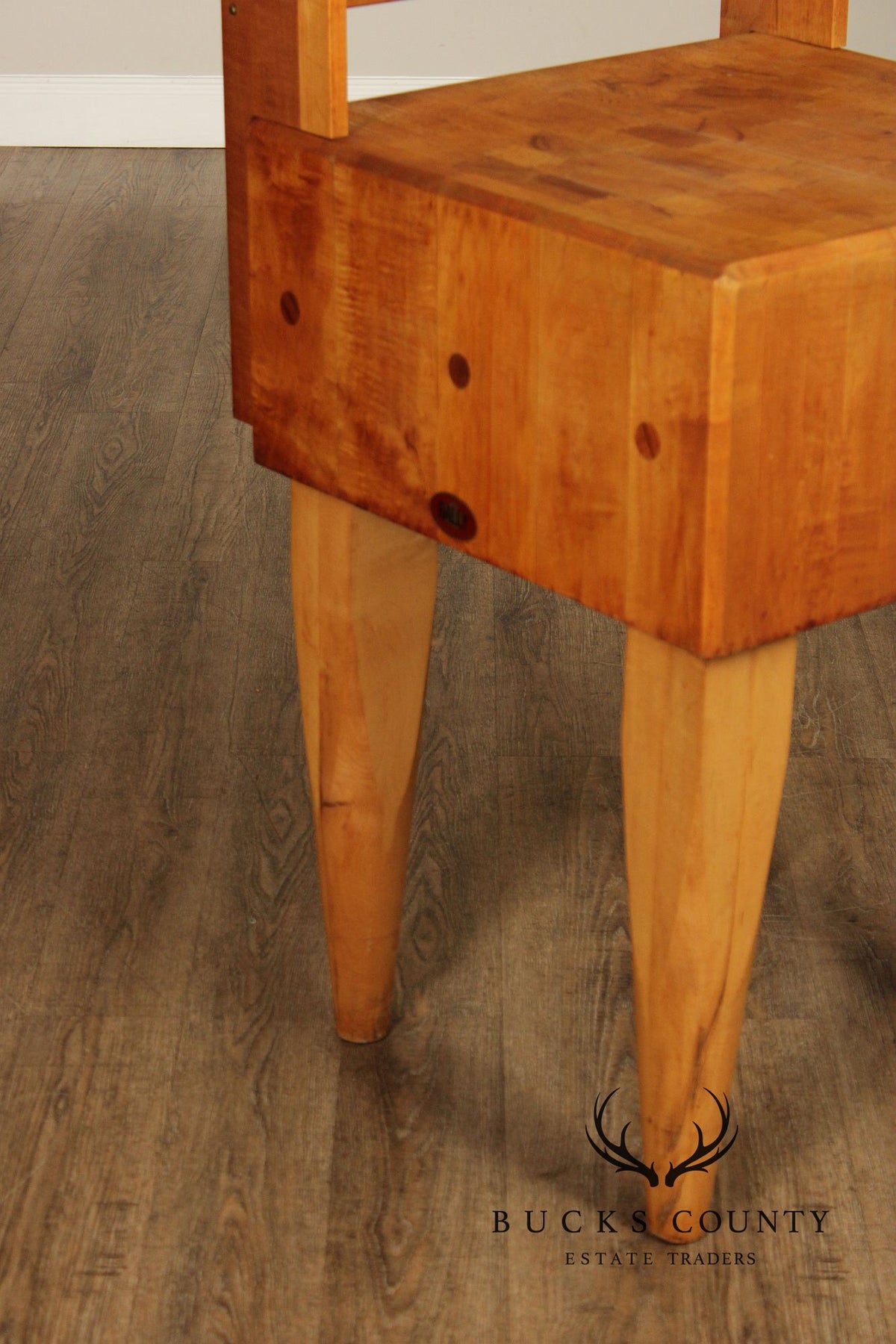 Bally Block Co. Solid Maple Butcher Block Work Table With Upper Rack