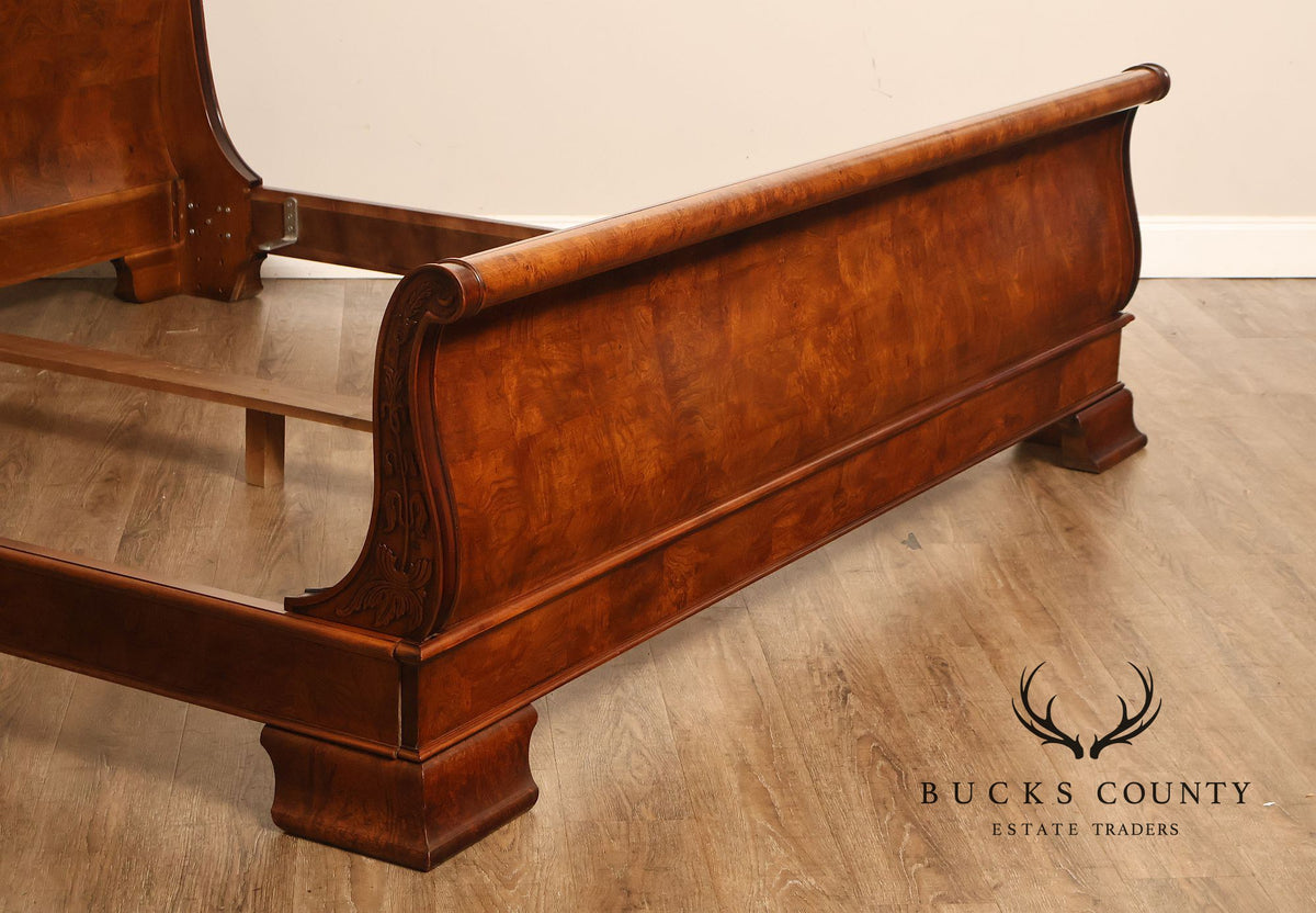 Henredon 'Charles X' King Size Burlwood Sleigh Bed